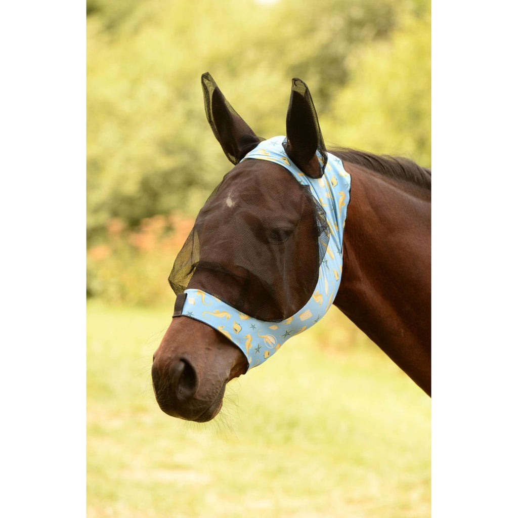 Weatherbeeta Vliegenmasker Stretch met Oren Seahorse
