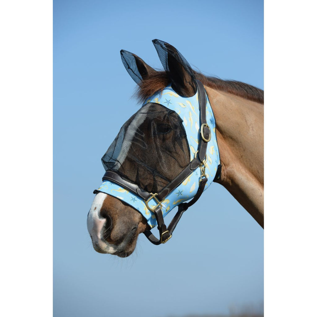 Weatherbeeta Vliegenmasker Deluxe Stretch met Oren Seahorse