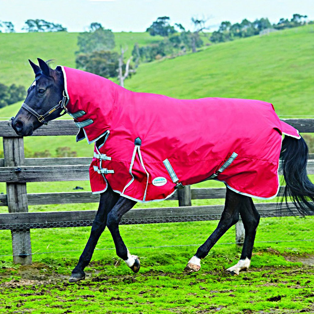 WeatherBeeta Heavy Turnout Rug Combo Neck ComFiTec Classic 300g Red/Silver/Navy