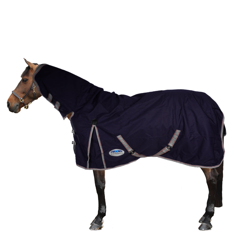WeatherBeeta Heavy Turnout Rug Combo Neck ComFiTec Essential 360g Navy/Silver/Red