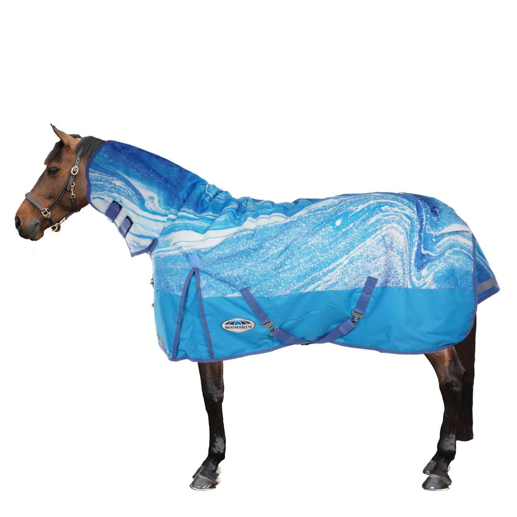 Weatherbeeta Deken Swirl Marble Comfitec Plus Dynamic II Combo Neck Medium Blauw