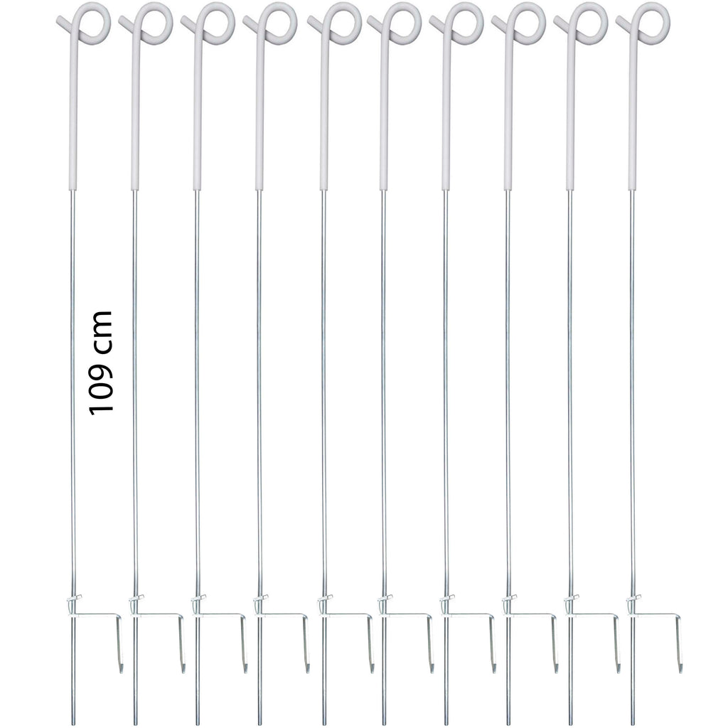 Agradi Power Veerstalenpaal met Krul 10 Stuks Wit