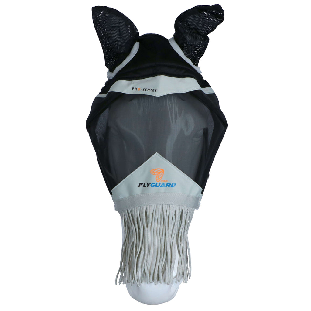 Shires Vliegenmasker Met Oren & Neus Franje Mesh Black