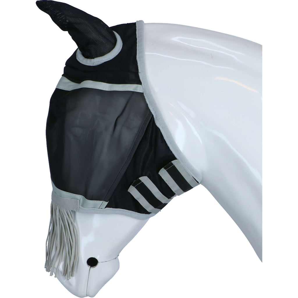 Shires Vliegenmasker Met Oren & Neus Franje Mesh Black