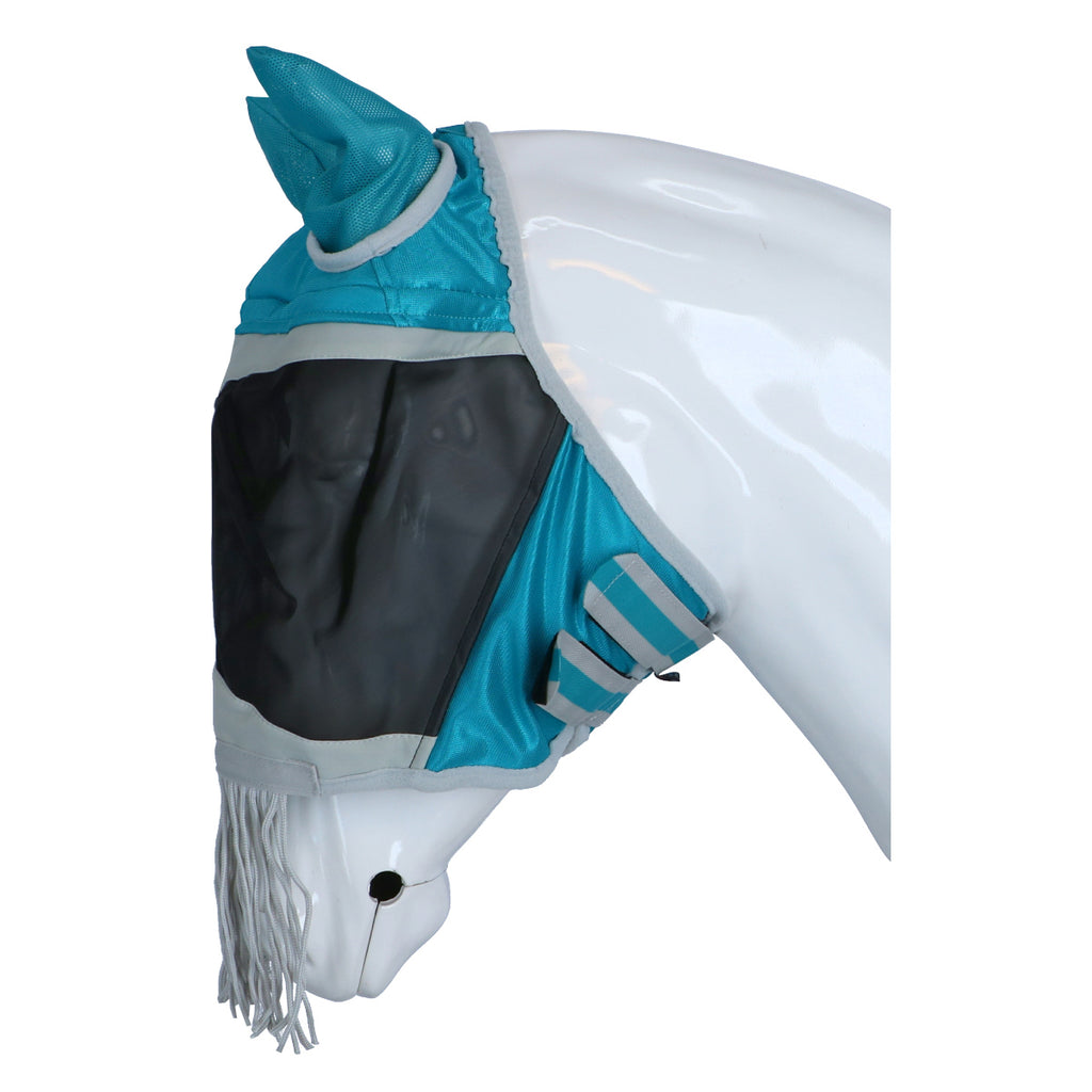 Shires Vliegenmasker Met Oren & Neus Franje Mesh Teal