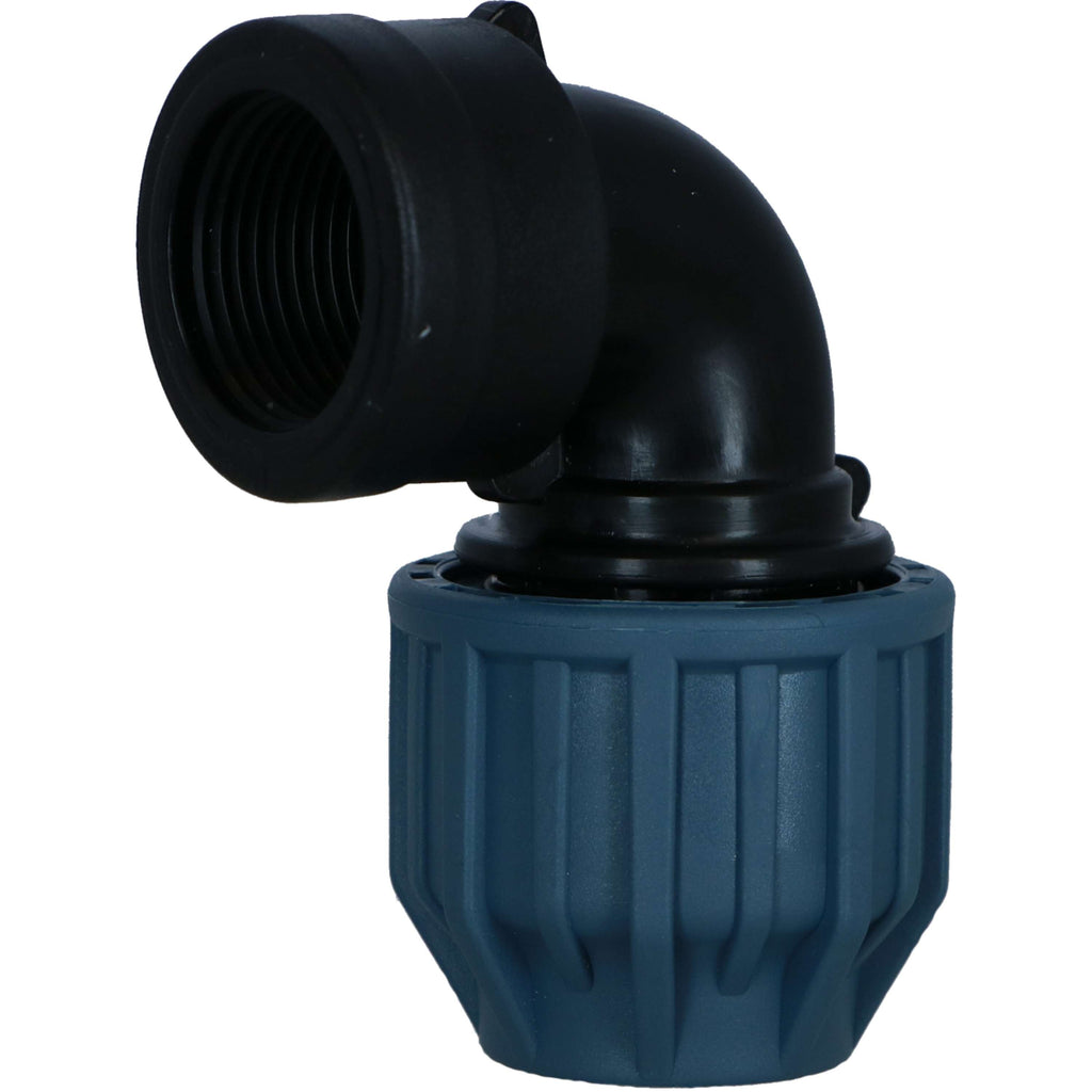 Jason Knie 90° PP DVGW/KIWA/WRAS KnelxBinnen Zwart/Blauw