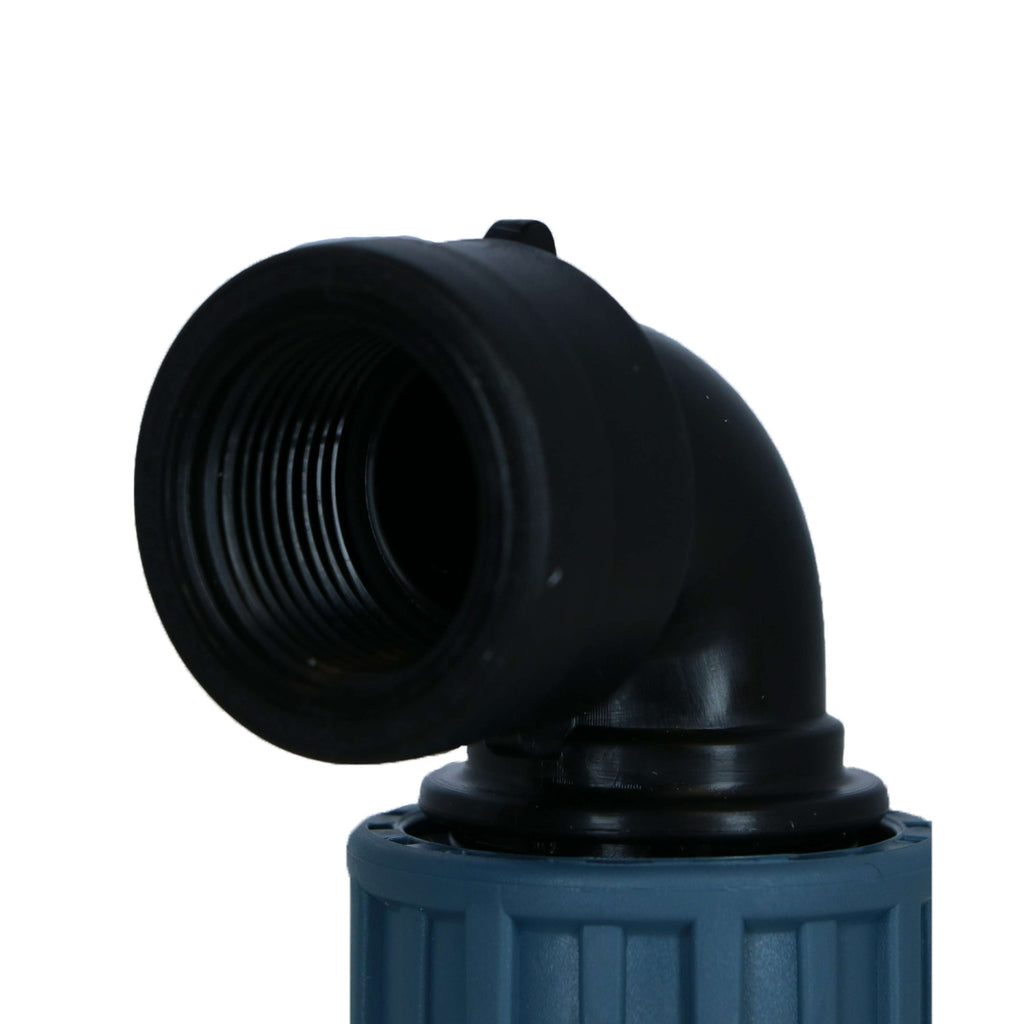 Jason Knie 90° PP DVGW/KIWA/WRAS KnelxBinnen Zwart/Blauw
