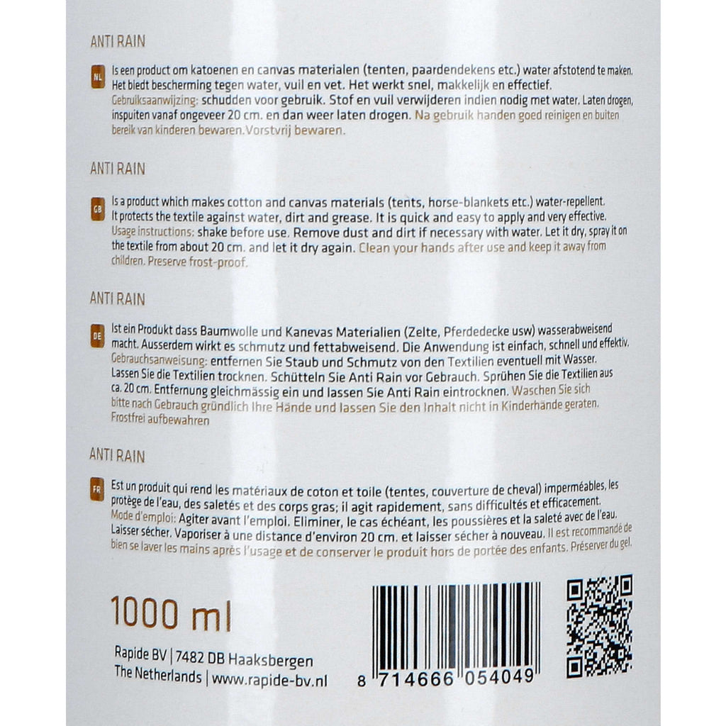 Rapide Anti Rain voor Canvas, Cotton, mix Canvas/nylon