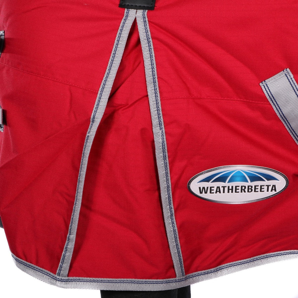 WeatherBeeta Heavy Turnout Rug Combo Neck ComFiTec Classic 300g Red/Silver/Navy