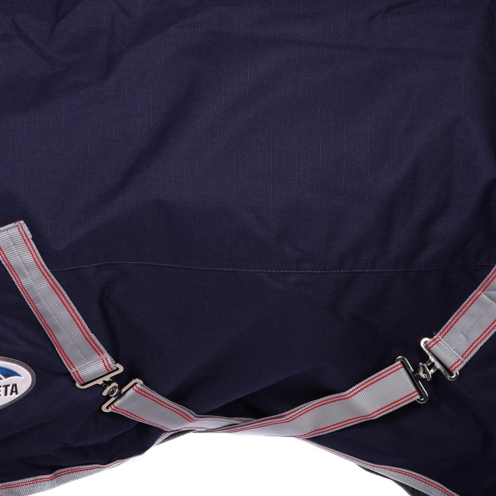 WeatherBeeta Heavy Turnout Rug Combo Neck ComFiTec Essential 360g Navy/Silver/Red