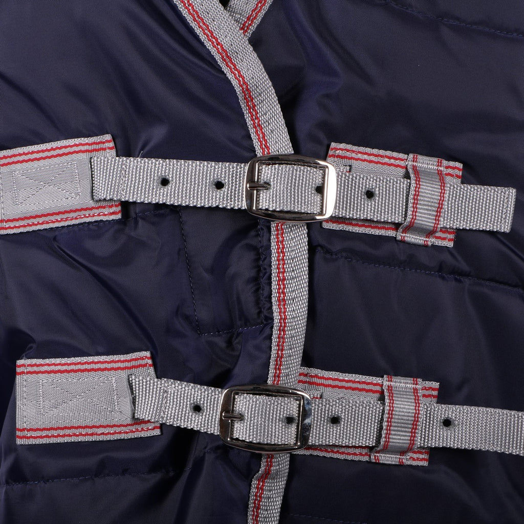 WeatherBeeta Combo Neck Medium Lite Stable Rug ComFiTec 210D Channel Quilt 50g Navy/Silver/Red