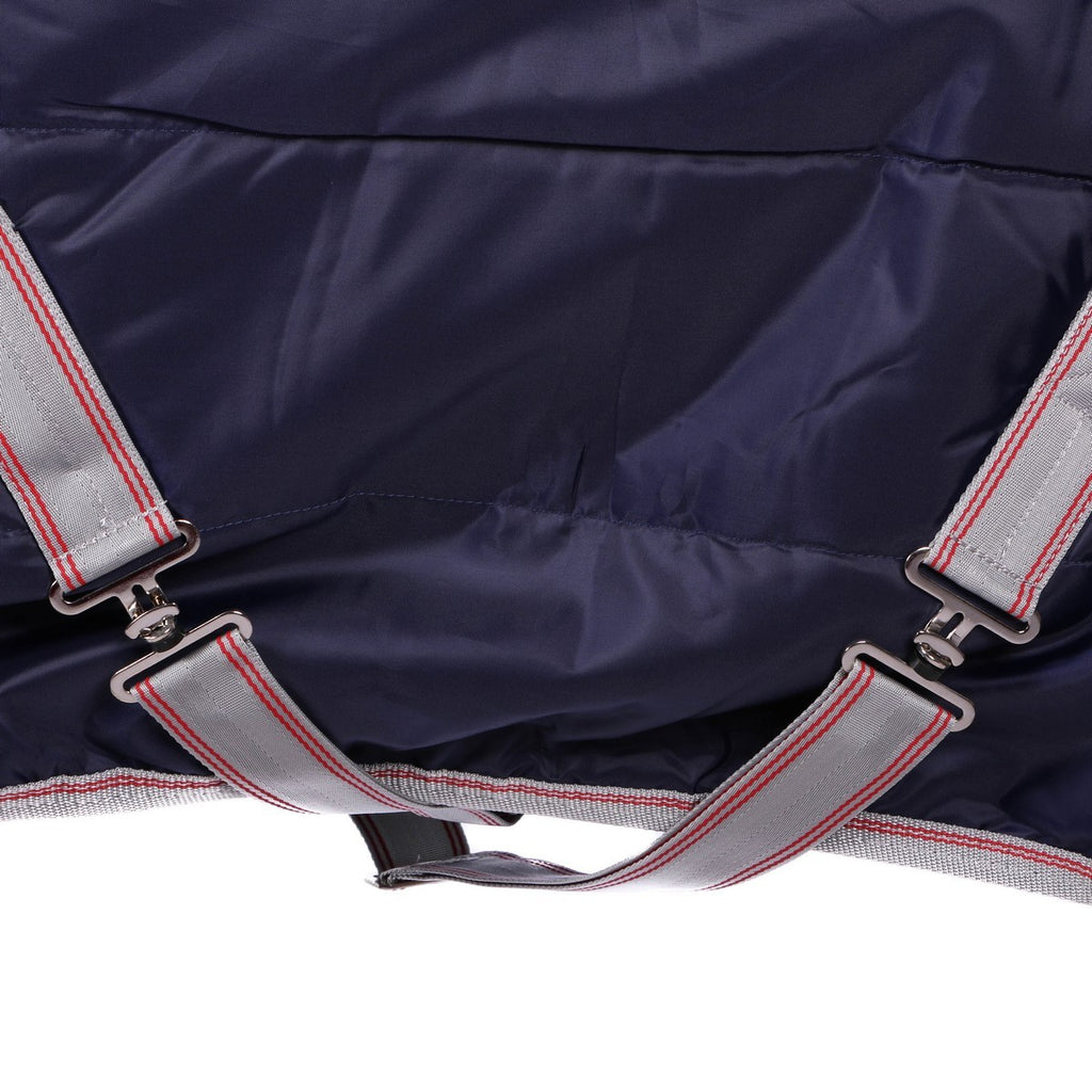 WeatherBeeta Combo Neck Medium Lite Stable Rug ComFiTec 210D Channel Quilt 50g Navy/Silver/Red
