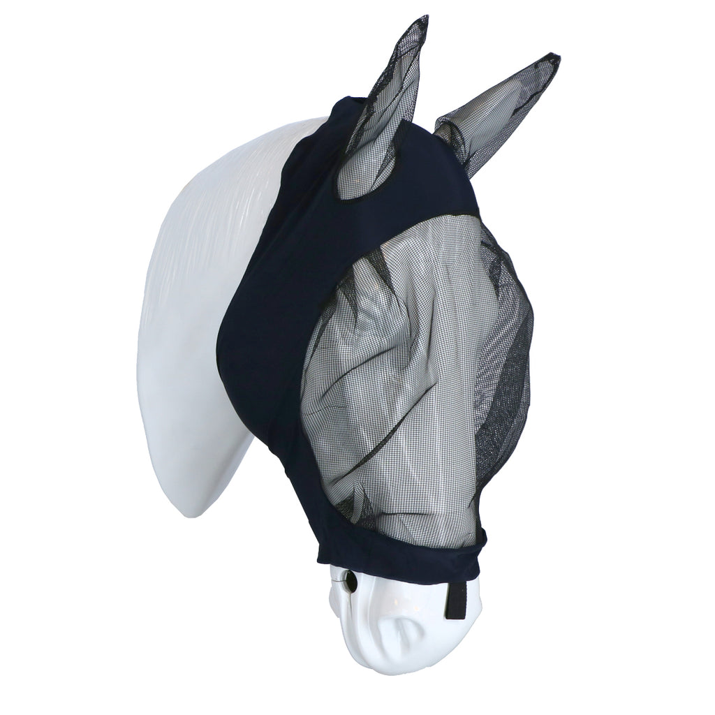 WeatherBeeta Vliegenmasker Stretch Eye Saver met Oren Zwart/Zwart