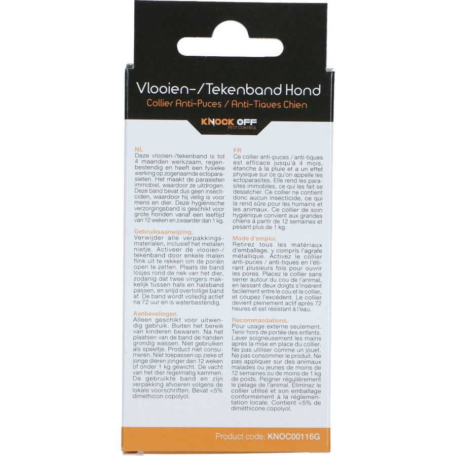 Knock Off Teken en Vlooien Halsband Hond NL/FR