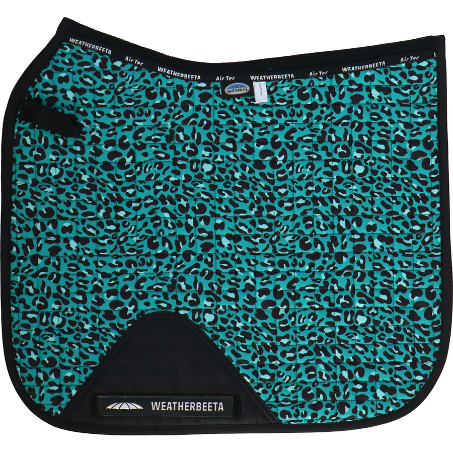 Weatherbeeta Zadeldekje Prime Leopard Dressuur Turquoise Luipaard