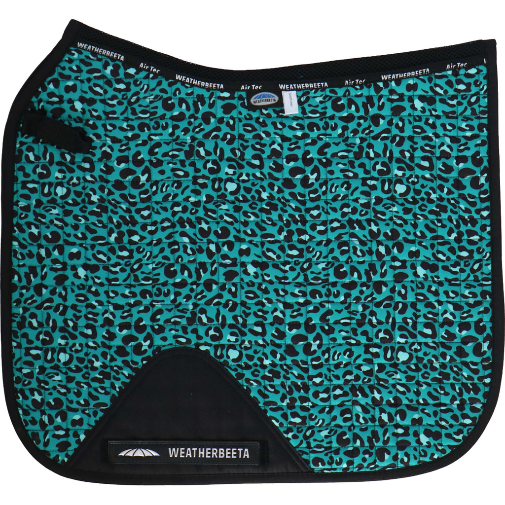 Weatherbeeta Zadeldekje Prime Leopard Dressuur Turquoise Luipaard