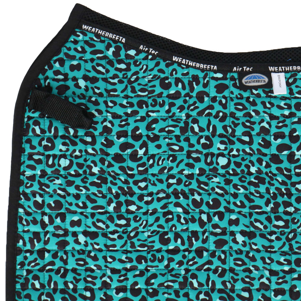 Weatherbeeta Zadeldekje Prime Leopard Dressuur Turquoise Luipaard