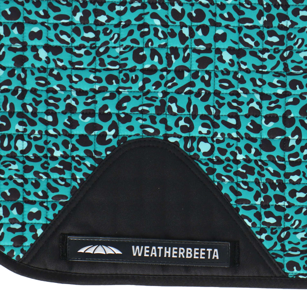 Weatherbeeta Zadeldekje Prime Leopard Dressuur Turquoise Luipaard