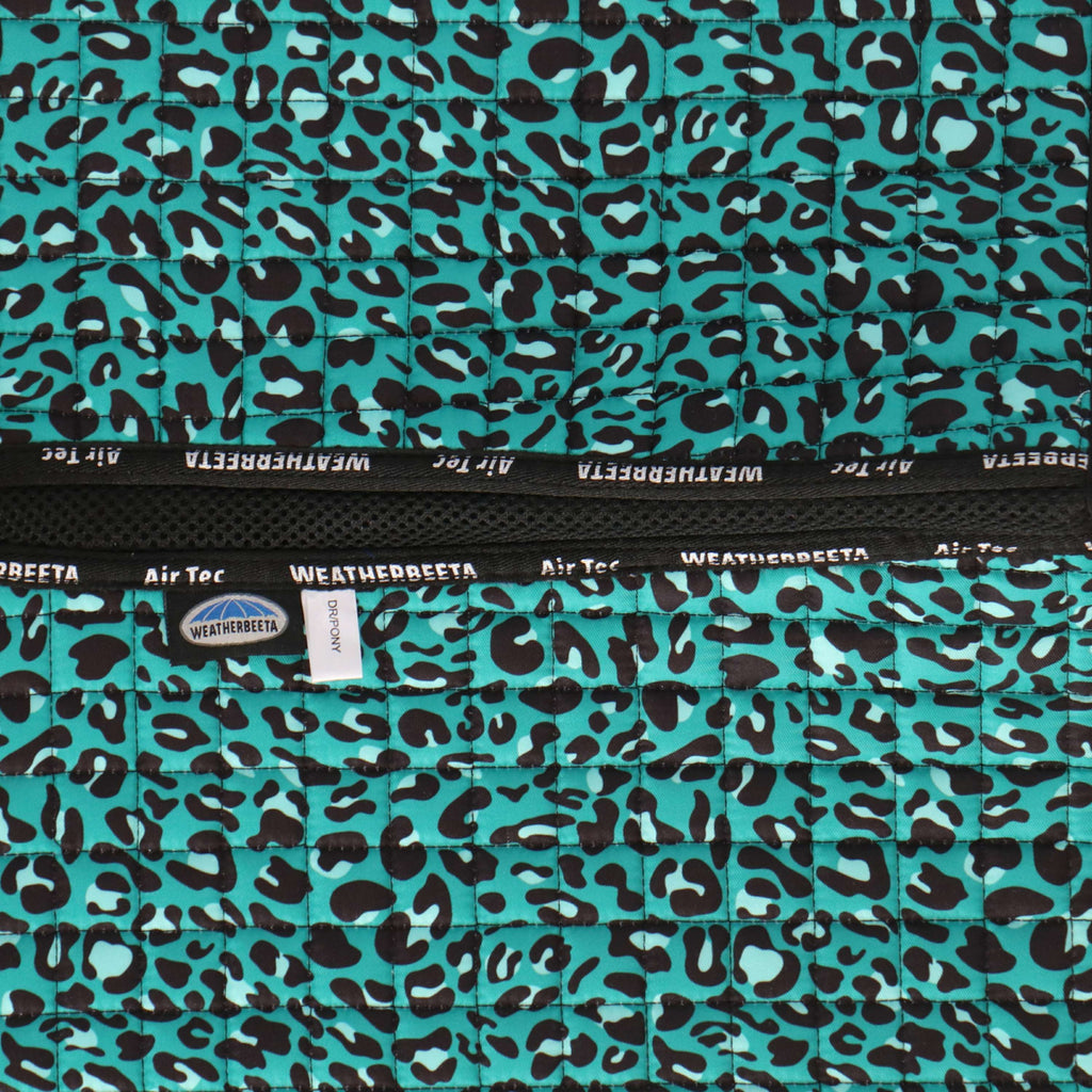 Weatherbeeta Zadeldekje Prime Leopard Dressuur Turquoise Luipaard