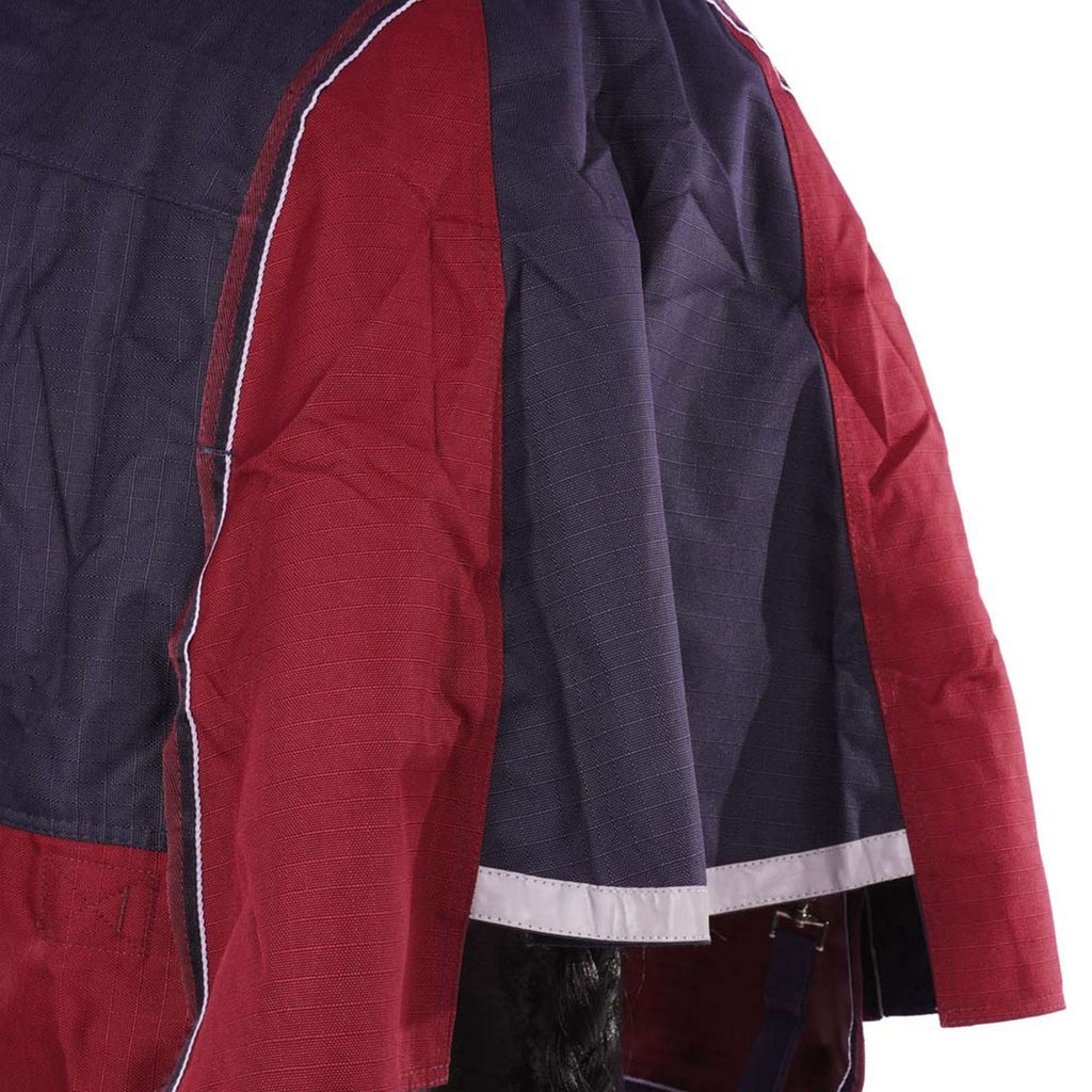 EQUITHÈME Outdoordeken Tyrex 1200D 0g met Halve Hals Navy/Bordeaux