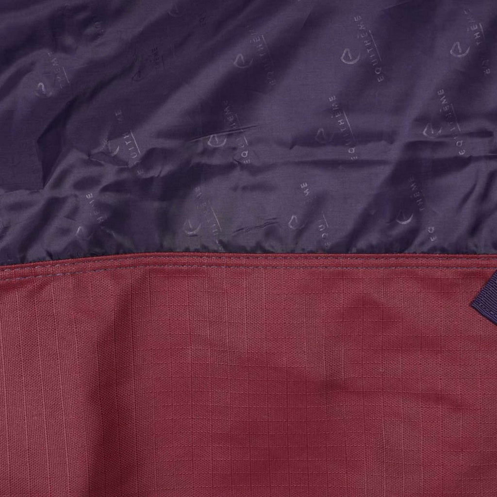 EQUITHÈME Outdoordeken Tyrex 1200D 0g met Halve Hals Navy/Bordeaux