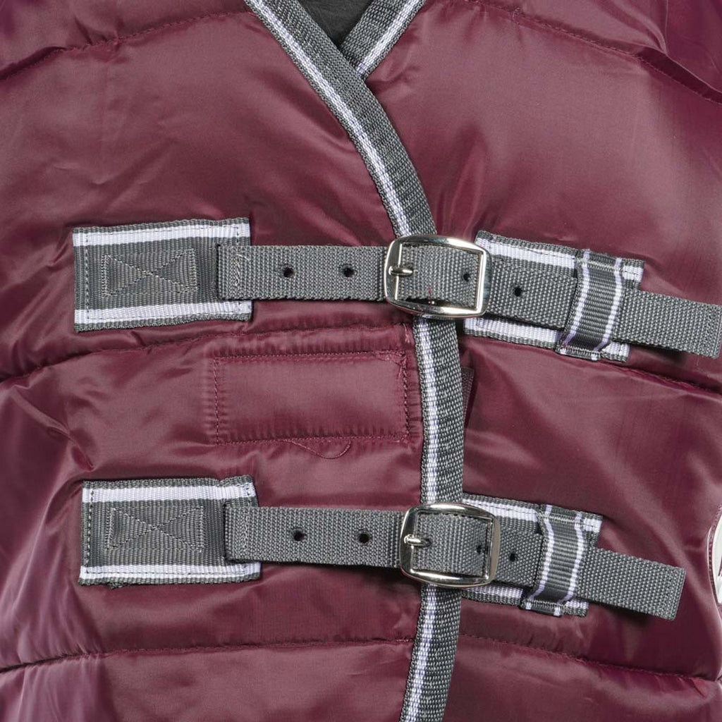 WeatherBeeta Staldeken ComFiTec Channel Quilt Combo Neck Heavy 210D 400g Maroon/Grijs/Wit