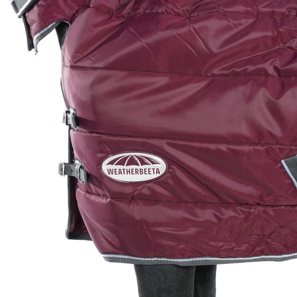 WeatherBeeta Staldeken ComFiTec Channel Quilt Combo Neck Heavy 210D 400g Maroon/Grijs/Wit