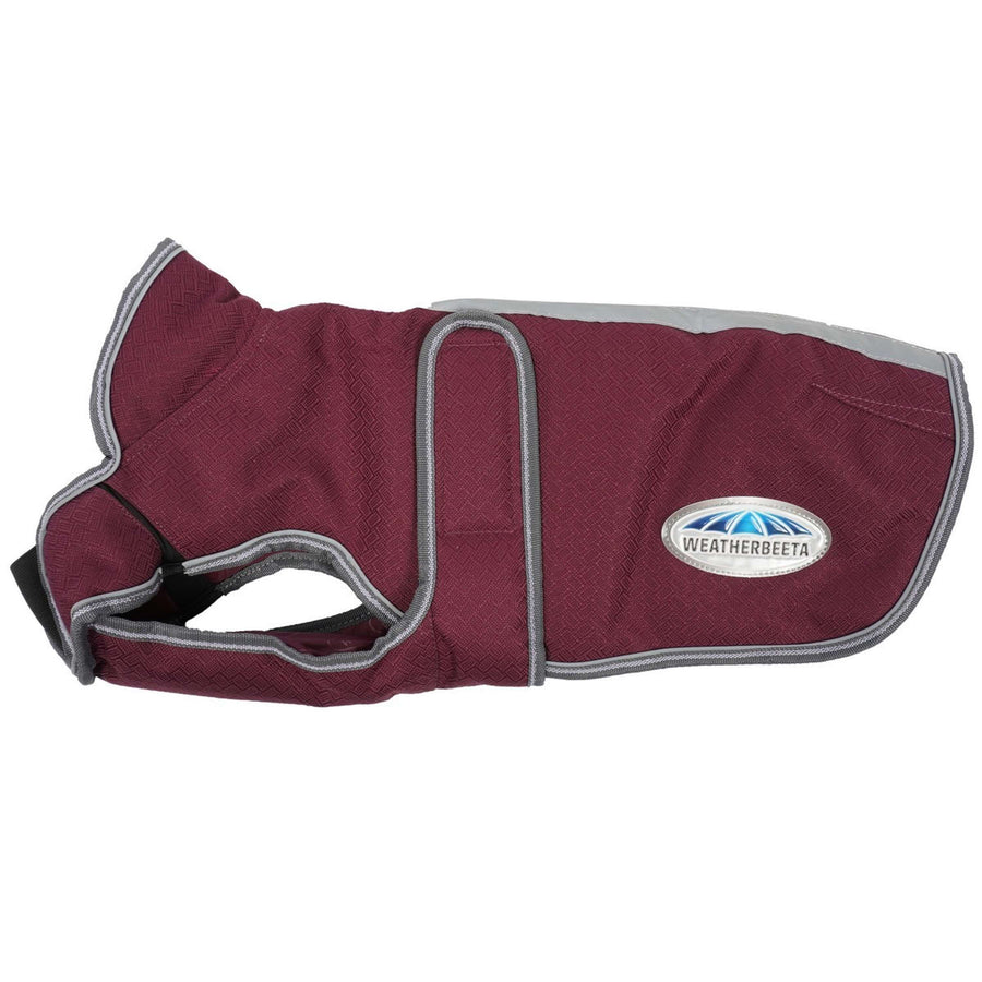 WeatherBeeta Hondenjas ComFiTec Premier Free Parka Deluxe Medium 1200D 220g Maroon/Grijs/Wit
