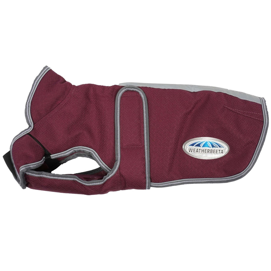 WeatherBeeta Hondenjas ComFiTec Premier Free Parka Deluxe Medium 1200D 220g Maroon/Grijs/Wit