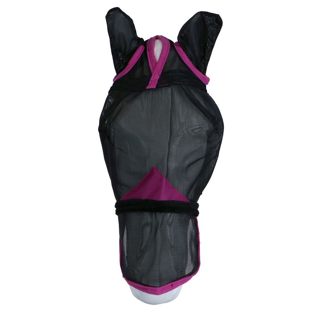 WeatherBeeta Vliegenmasker ComFiTec Deluxe Durable Mesh met Oren en Neus Zwart/Paars