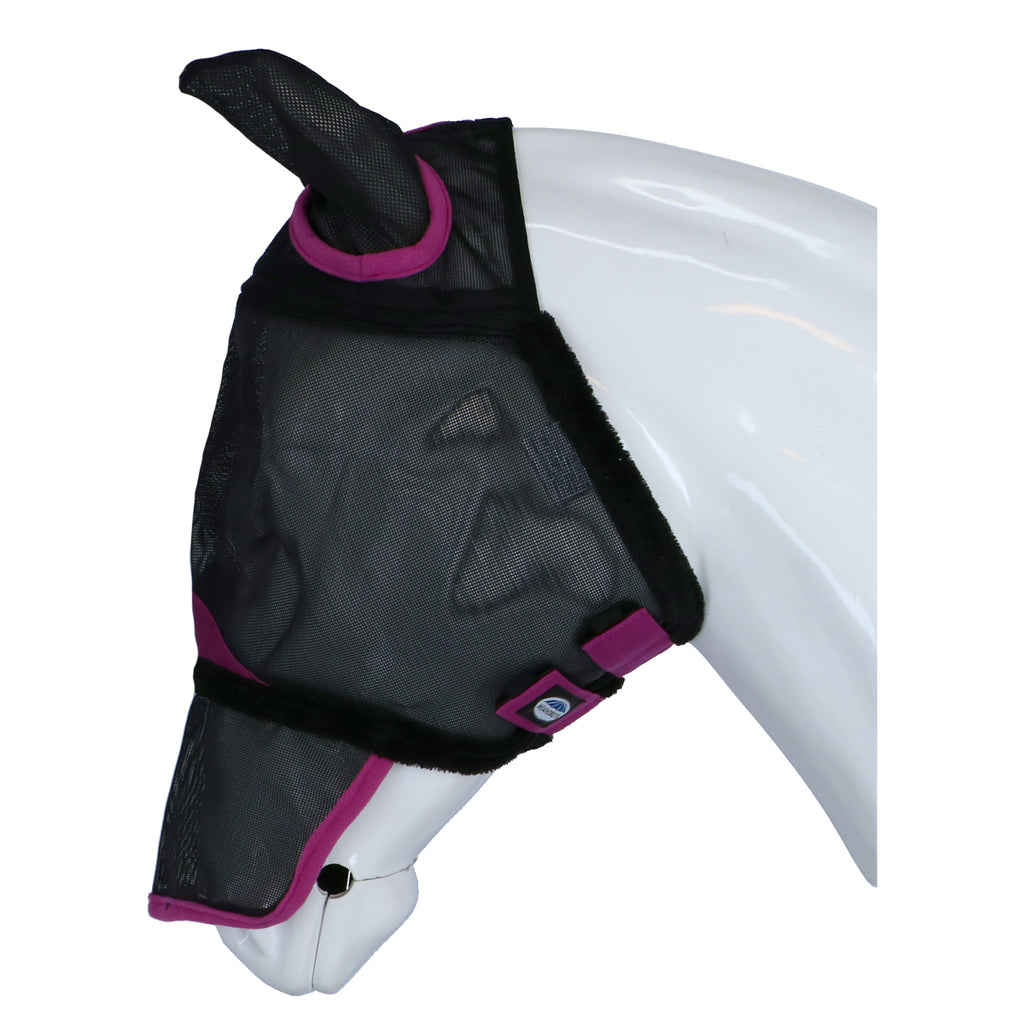 WeatherBeeta Vliegenmasker ComFiTec Deluxe Durable Mesh met Oren en Neus Zwart/Paars