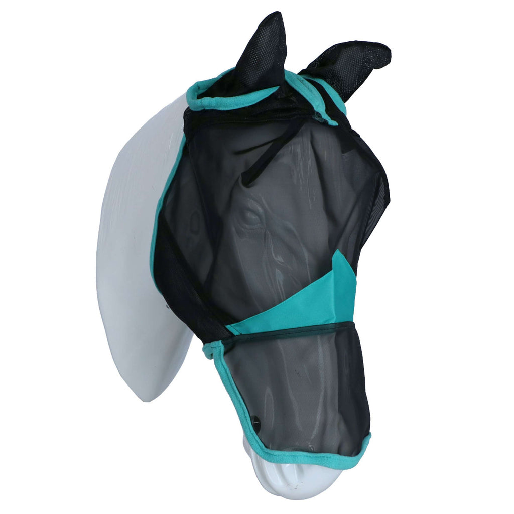 Weatherbeeta Vliegenmasker Comfitec Deluxe Fine Mesh met Oren en Neus Zwart/Turquoise