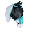 WeatherBeeta Vliegenmasker ComFiTec Deluxe Fine Mesh met Oren en Franjes Zwart/Turquoise