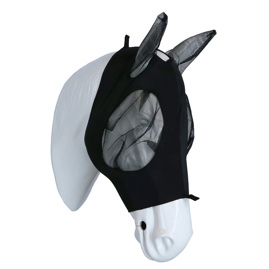 WeatherBeeta Vliegenmasker Deluxe Stretch Bug met Oren Zwart