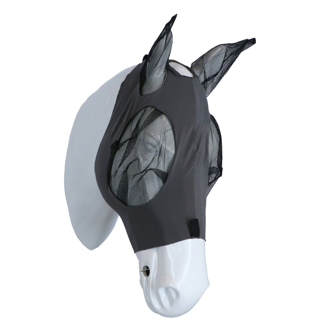 WeatherBeeta Vliegenmasker Deluxe Stretch Bug met Oren Grijs/Zwart