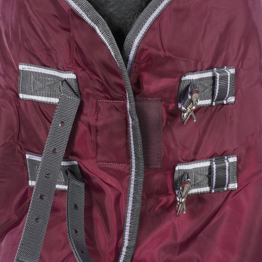 WeatherBeeta Fleecedeken Cooler Standard Neck Maroon/Grijs/Wit