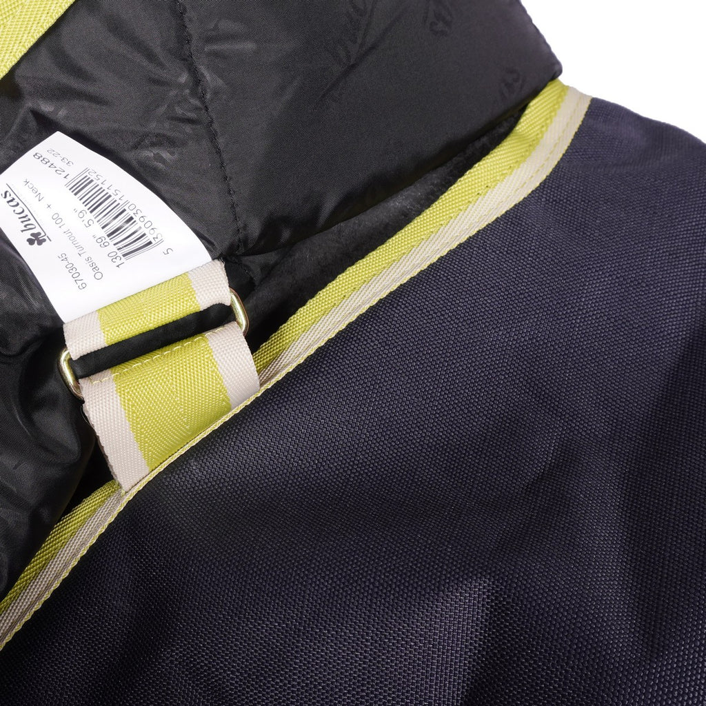 Bucas Oasis Turnout Neck 100g Dark Grey/Lime