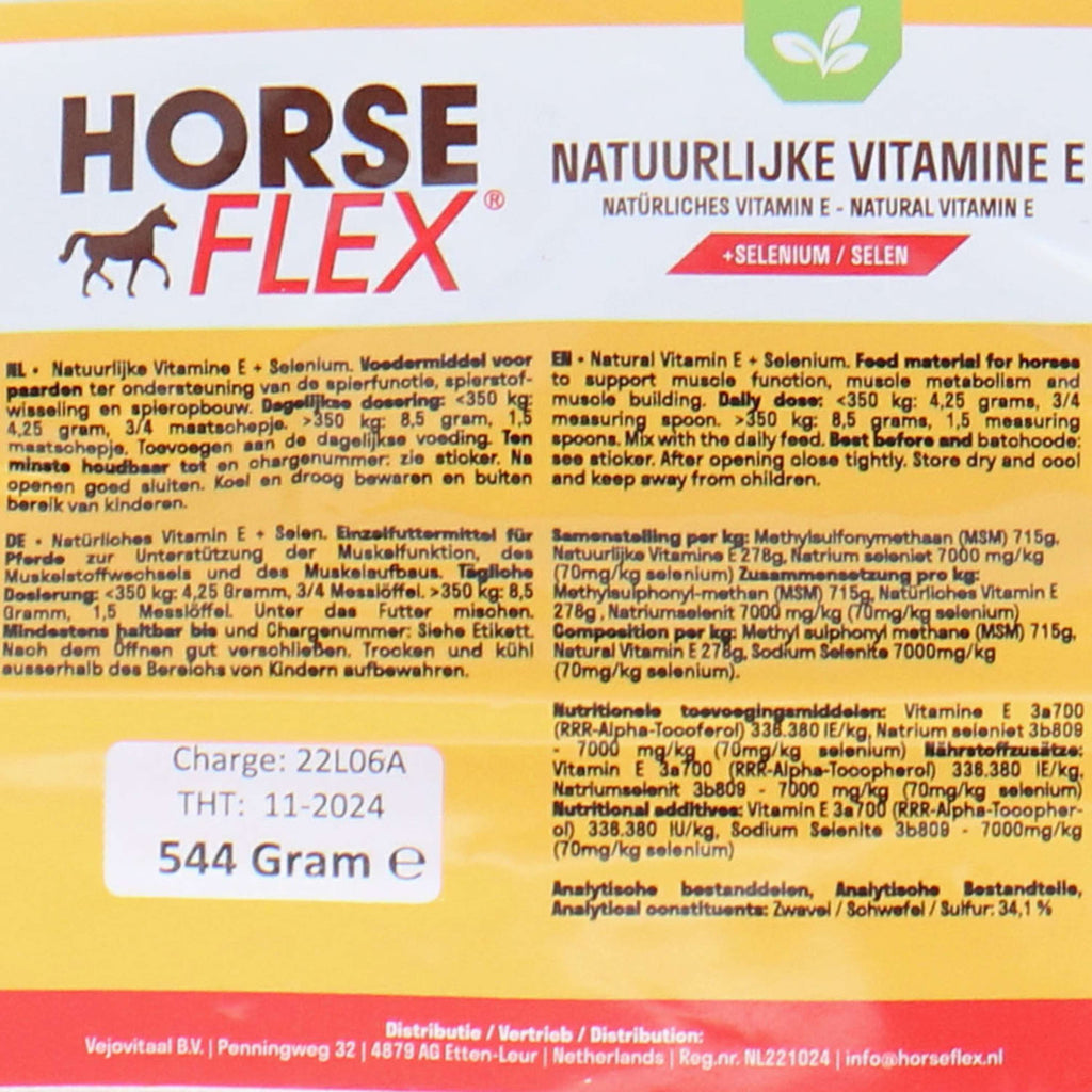 Horseflex Natuurlijke Vitamine E + Selenium Navul