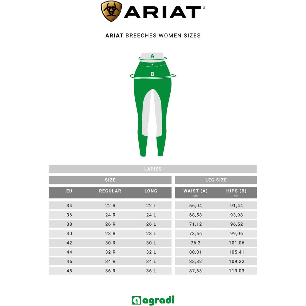 Ariat Rijbroek Tri Factor Grip FS Woman's White