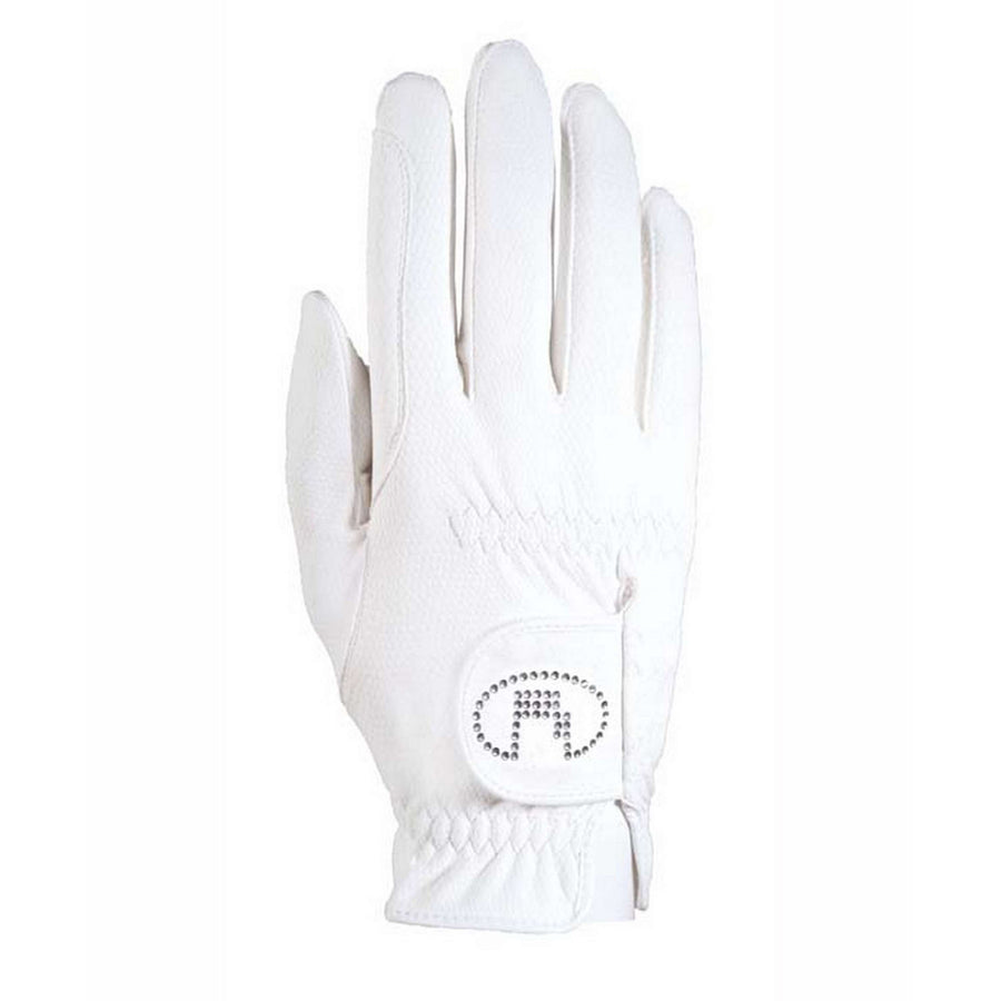 Roeckl Handschoenen Lisboa Roeck-Grip Swarovski Wit/Zilver