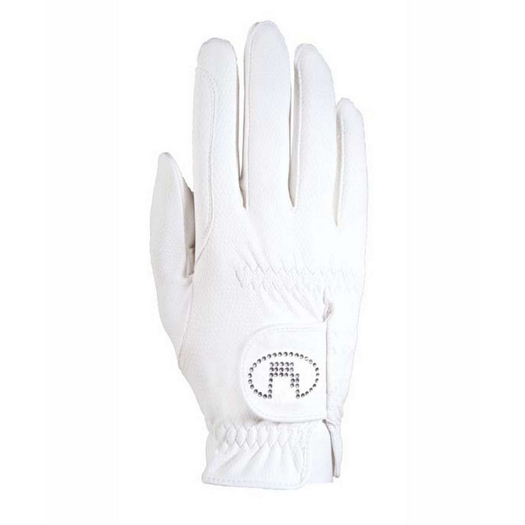 Roeckl Handschoenen Lisboa Roeck-Grip Swarovski Wit/Zilver
