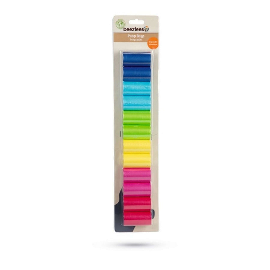 Beeztees Plastic Poepzakjes Regenboog 12st In Blister Afbreekbaar
