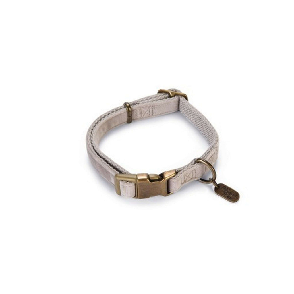 Designed by Lotte Hondenhalsband Velura Fluweel Grijs