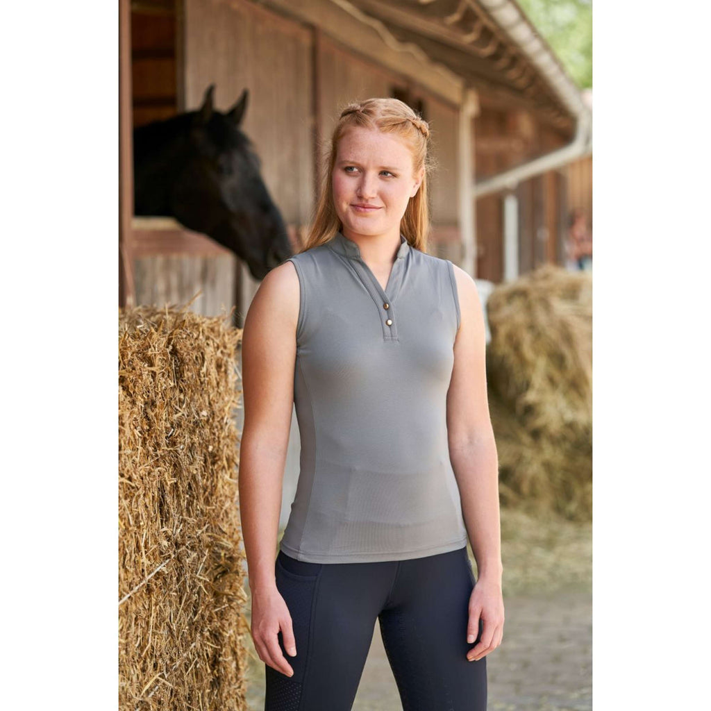 Covalliero Mouwloos Poloshirt Light Graphite
