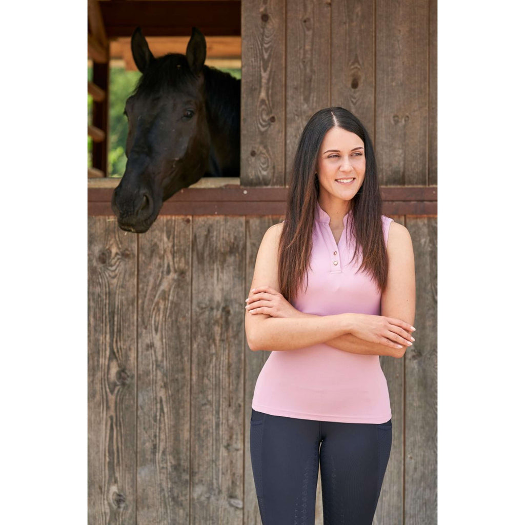 Covalliero Mouwloos Poloshirt Pearl Rose