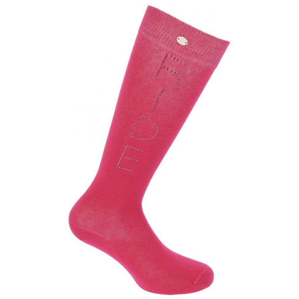 EQUITHÈME Sokken Strass Ride Neon Roze