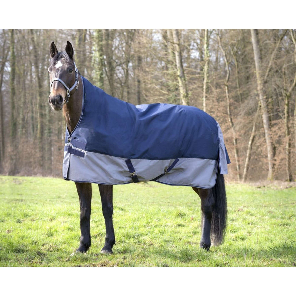 EQUITHÈME Turnout Rug Tyrex High Neck 600D 150g Navy/Grijs Dots