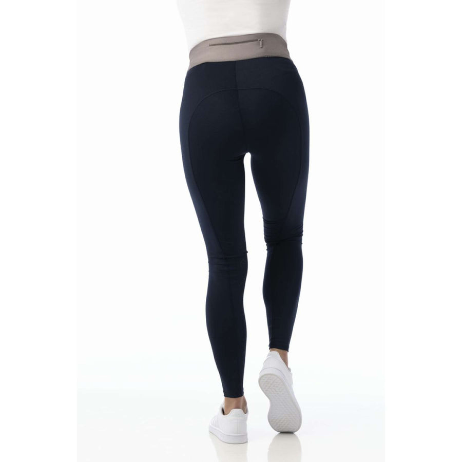 EQUITHÈME Rijlegging Tea Pull-On Siliconen Kniestukken Marineblauw/Grijs