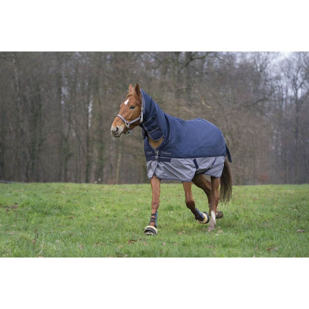 EQUITHÈME Turnout Rug Tyrex Combo 600D 200g Navy/Grijs Dots
