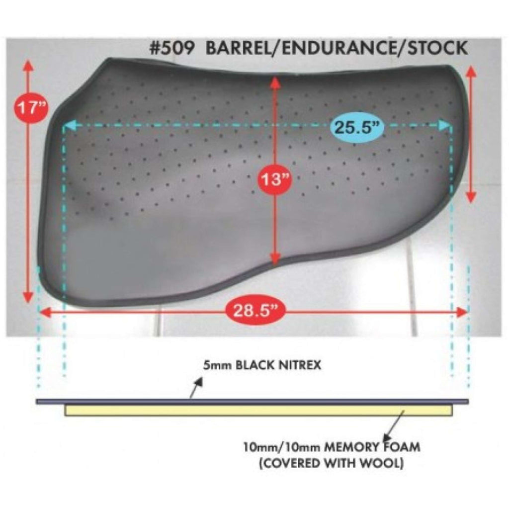 F.R.A. Cavallo Horse & Rider Pad TSP509 Barrel/Endurance Veelzijdigheid Zwart/Grijs